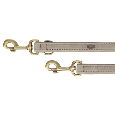 Trixie Dog Lead Pure Adjustable Leather Light Grey
