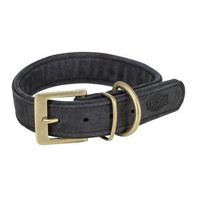 Trixie Dog Collar Genuine Leather Black