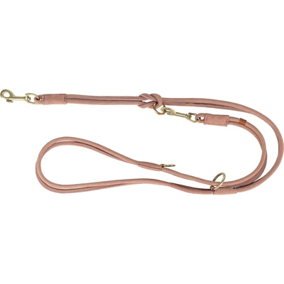 Trixie Dog Lead Pure Adjustable Round Stitched Leather Pink