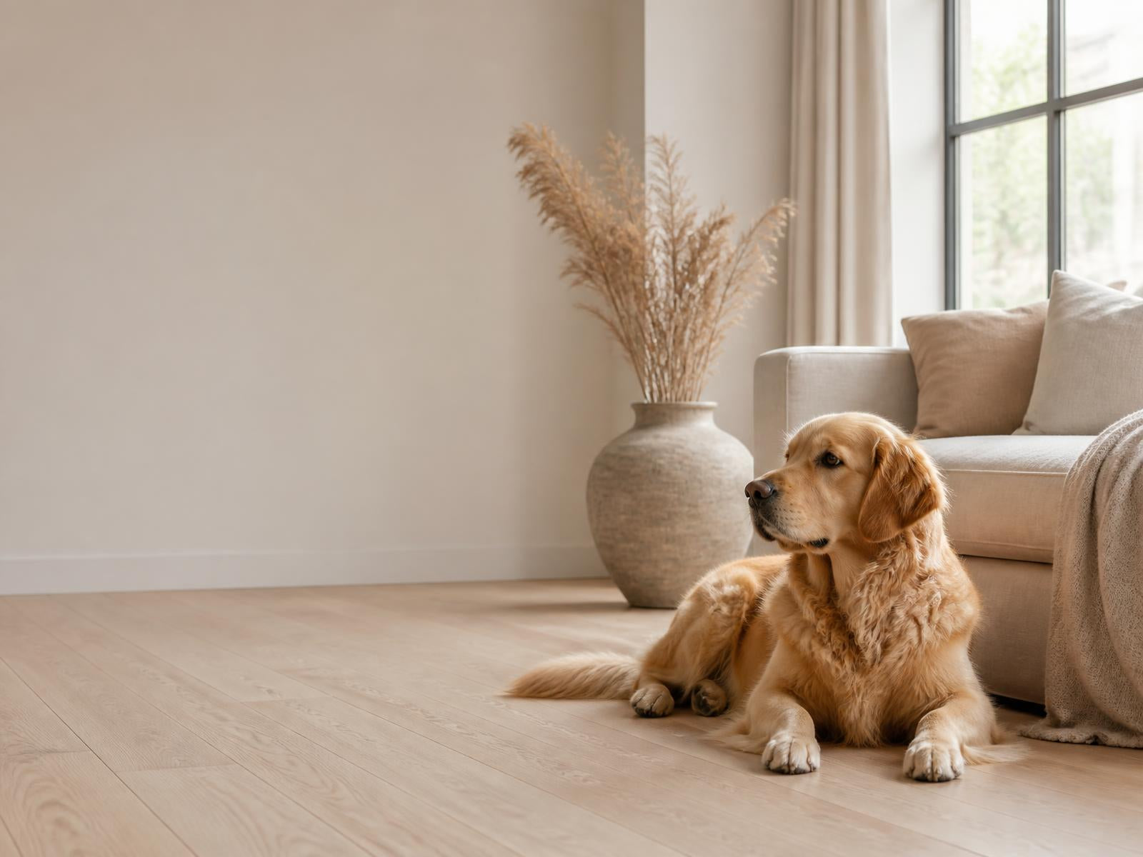 Hond in rustig interieur